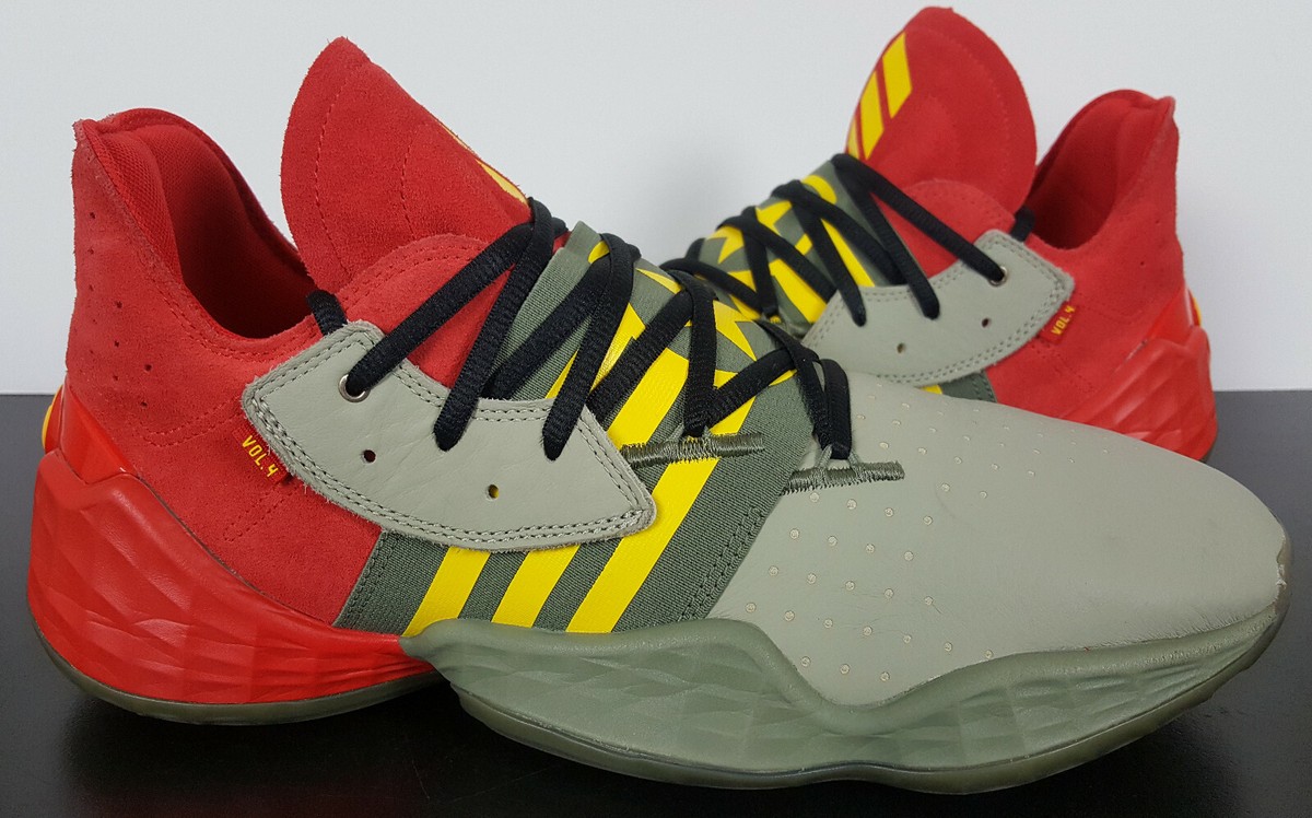 ADIDAS JAMES HARDEN VOL. 4 SPITFIRE PATRICK BEVERLY WORN RED GREEN