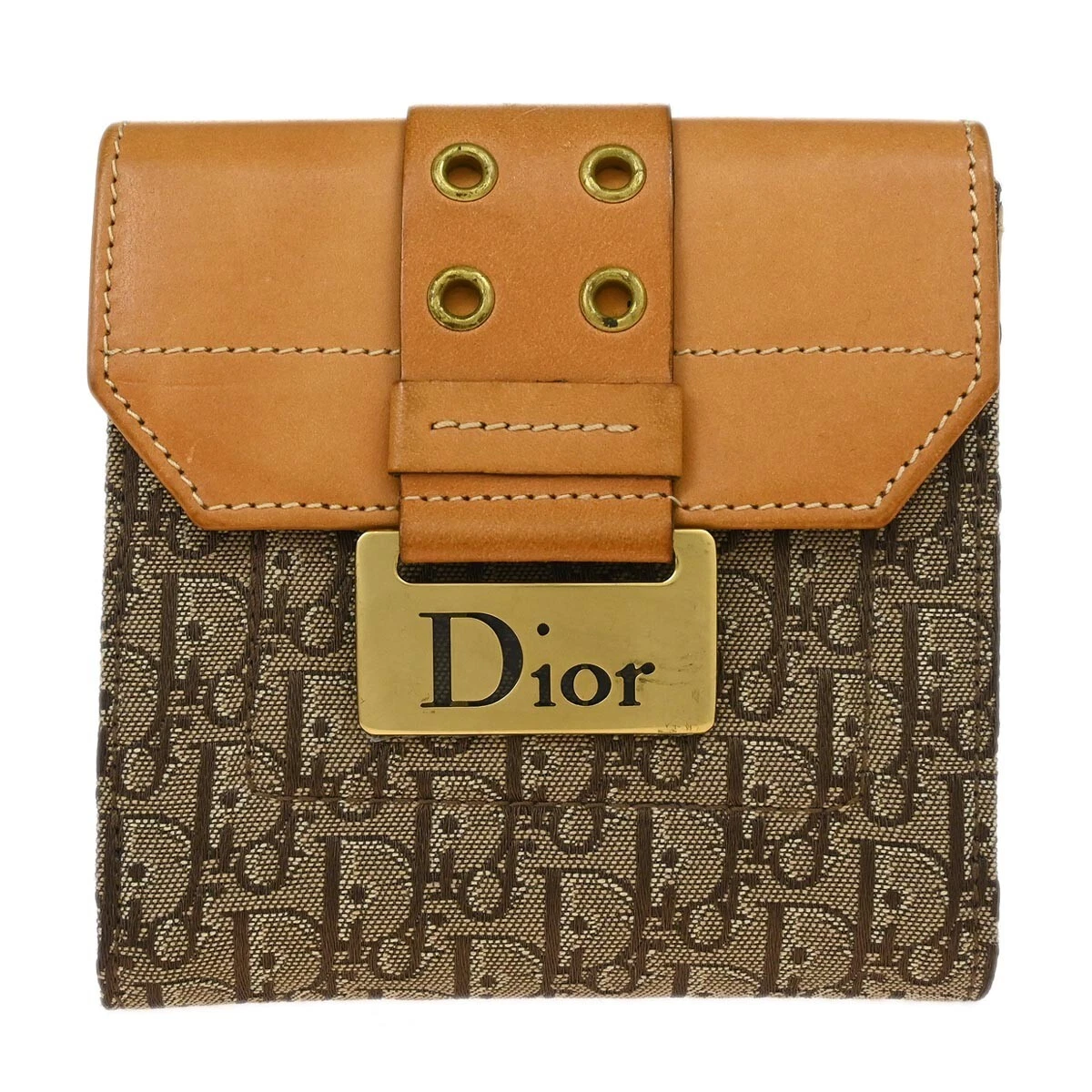 Portefeuille Christian Dior marron trotteur street chic BM 0022 115568
