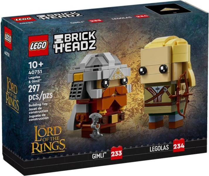LEGO Brickheadz Lord of the Rings Legolas & Gimli 40751 (New/Sealed/Retired)