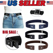 Men Women Buckle-free Elastic Invisible Waist Belt for Jeans No Bulge Hassle