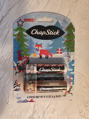 Chapstick Holiday Cocoa, Candy Cane, Vanilla Latte and Sugar Cookie