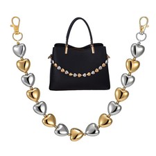 Purse Chain Charm, Gold and Silver Heart Bag Chains for Handbags Metal Replac...