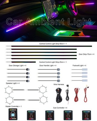 1 in 22 Full LED Bead Symphony Dream Car Interior Ambient Lighting Wireless Kit