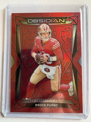 BROCK PURDY Color Match RED San Francisco 49ers 2024 Panini Obsidian #'d 42/49!!