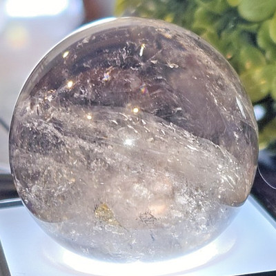 Smoky Quartz Sphere 44mm Polished Crystal Ball Natural Stone Display