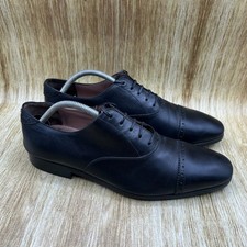 Salvatore Ferragamo Oxford Men's Size 9 2E Black Leather Cap Toe Dress Shoes