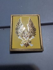 1983 Winged Skull Biker Ride to Live Solid Brass Vintage Belt Buckle F0S Nap
