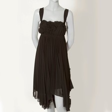 Zara Woman Brand Black Chiffon Dress w/Flowers - Size Small - NWT