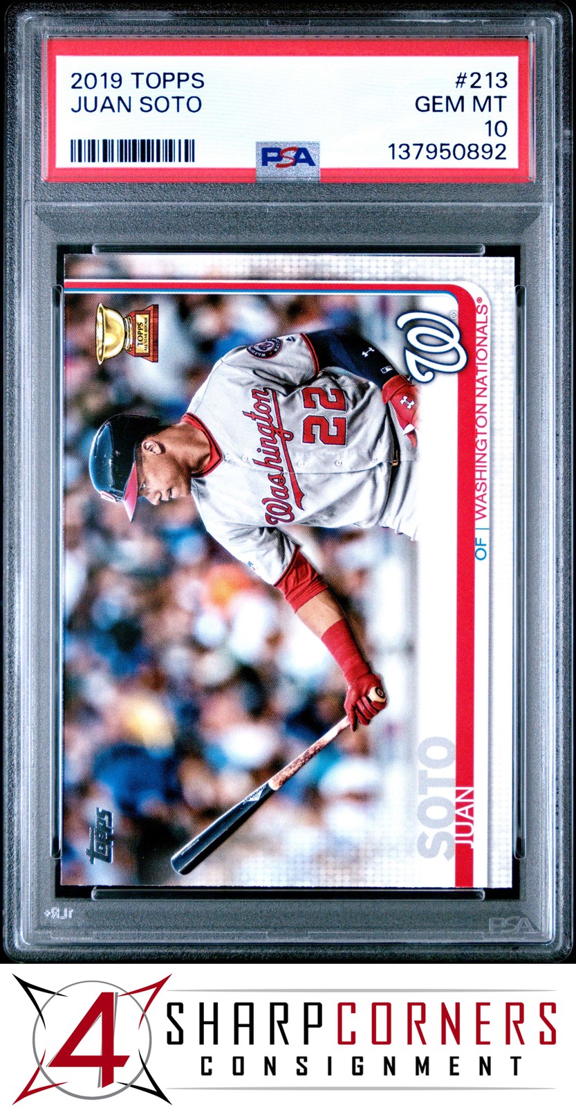 2019 TOPPS ALL-STAR ROOKIE #213 JUAN SOTO NATIONALS BATTING PSA 10