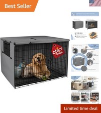 Polyester Dog Crate Cover with Ventilation - Perfect for 42-Inch Cages