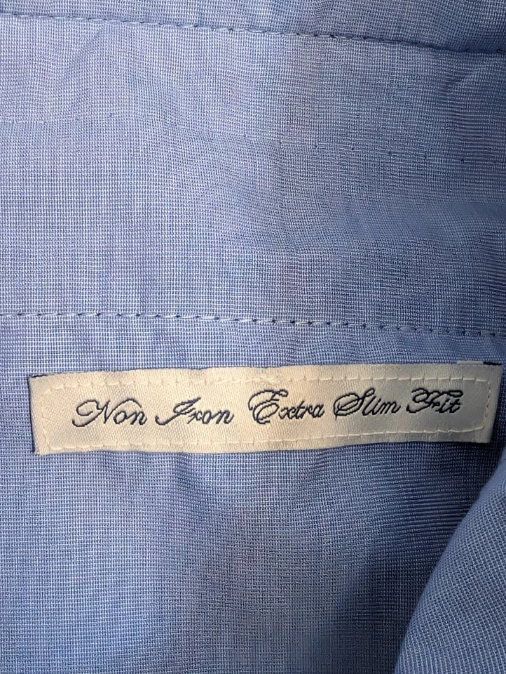 Charles Tyrwhitt Chino 裤子男式 32x34 蓝色棉修身非铁质 — 第 4/4 张图片