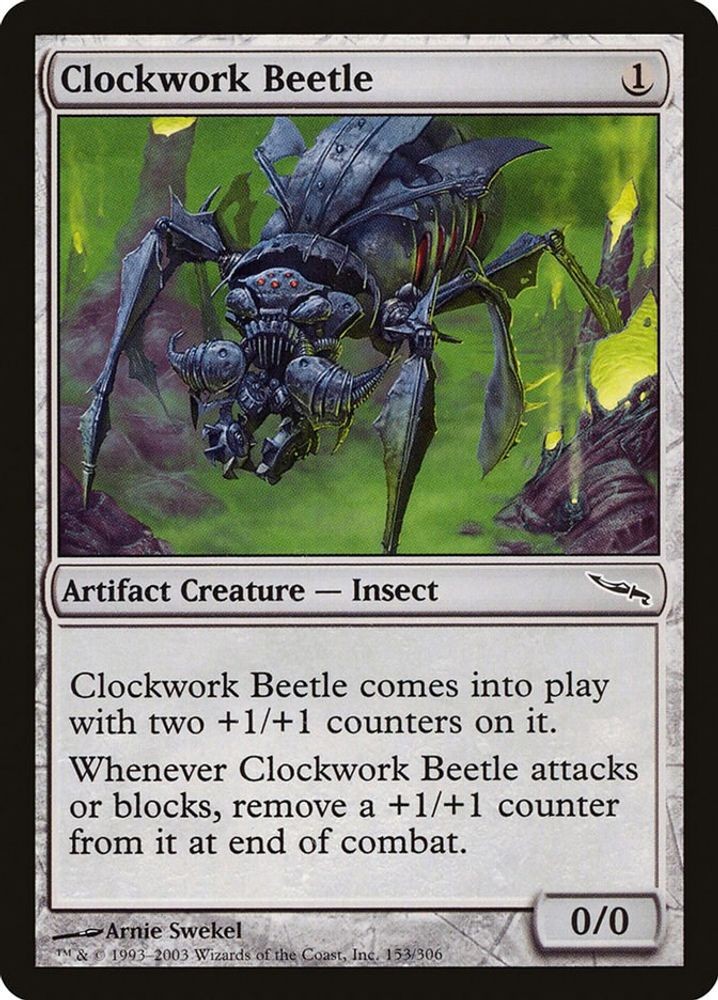 2003 Magic: The Gathering: Mirrodin - Clockwork Beetle (#153, C, Lightly Played)