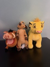 Disney Lion King Simba Timon Pumbaa Plush Stuffed Animals Lot of 3 2017