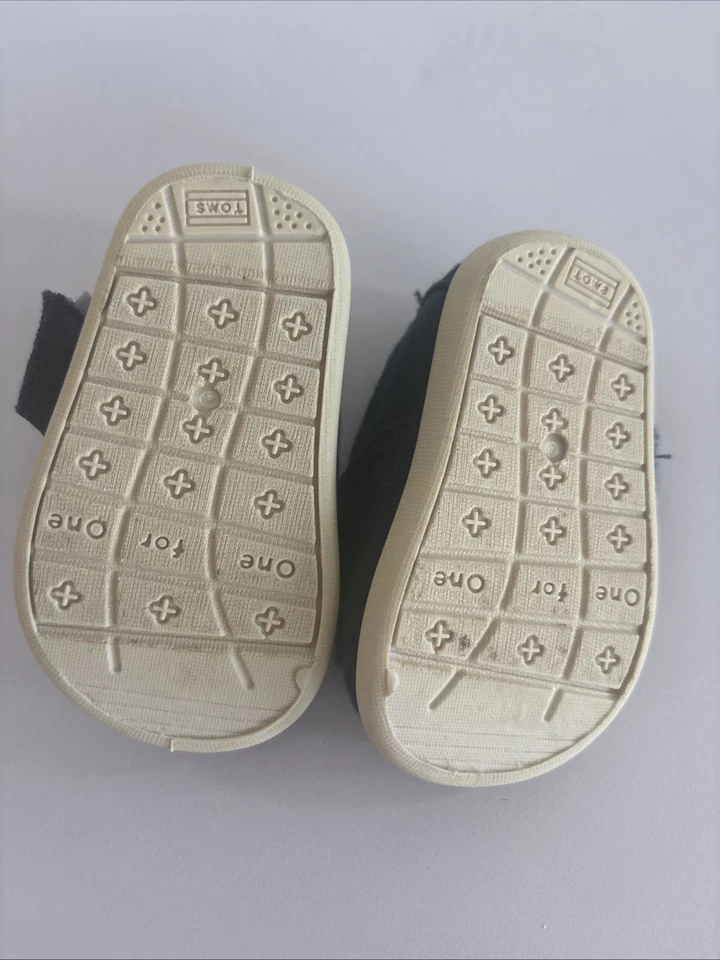 Toms Classics Azul Marino Pequeño Talla 2 Niño Pequeño Infante Sin Cordones Informales Lona Pisos Foto 4 de 4