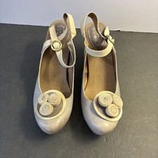 Preowned Spring Step L  Artiste Adorn Gray Leather 3  Heels Size 39