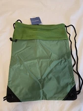Port Authority Cinch Pack with Mesh Trim color green blacked Drawstring backpack