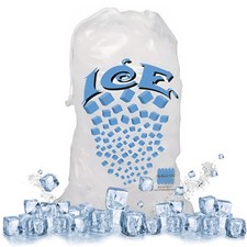 8 lb Drawstring Ice Bags 100 Pack HeavyDuty Plastic Storage Bags Durable