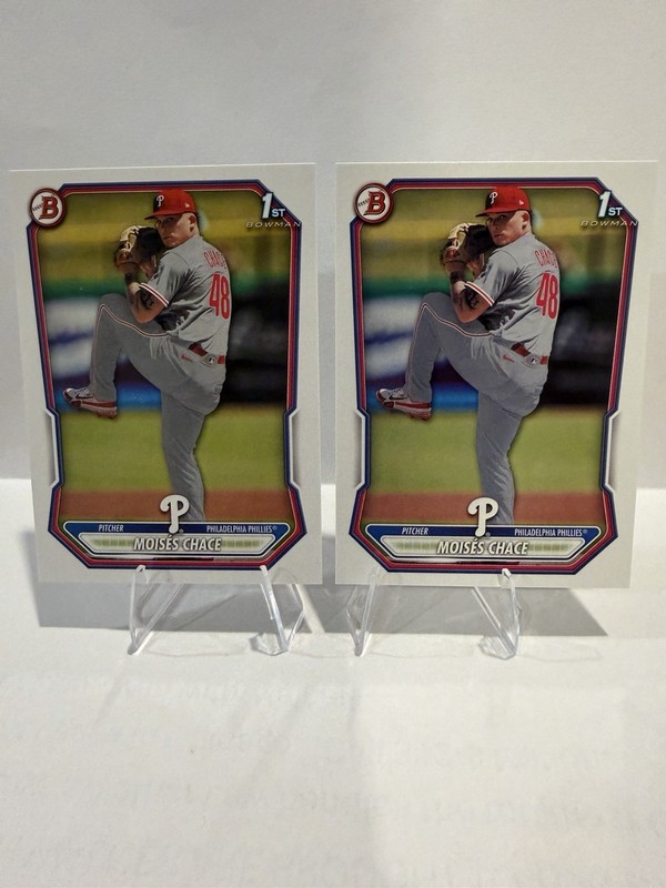 Moises Chace 2026 Bowman BP-36 1st Bowman LOT OF 2 Philadelphia Phillies