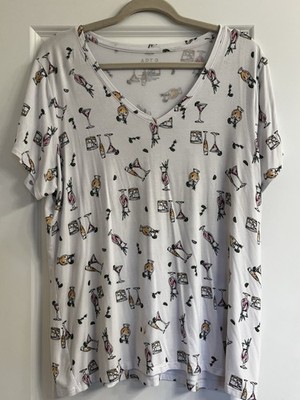 Women's Apt. 9  Essential V-Neck Tee Summer Drinks White Cocktails XXL