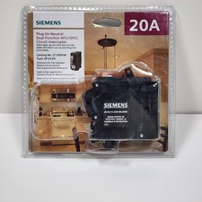 Siemens Dual Function Circuit Breaker Plug-On 120V 20A Black Q120DFNP