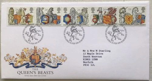 GB QEII 1998 The Queen’s Beasts RM FDC Unicorn Philatelic Bureau Edinburgh SHS