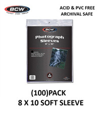 BCW - 100 Pack - 8 X 10 Soft Sleeve - 2mil - Protect Store Photos Prints