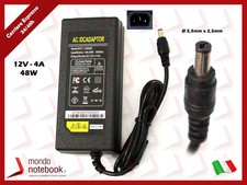 Alimentatore Compatibile 48W 12V 4A (5,5mm x 2,5mm) PER TV MONITOR LCD DISPLAY T