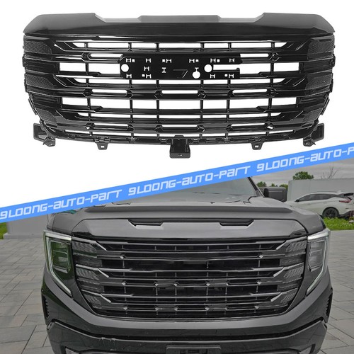 For GMC Sierra 1500 2022-2024 SLE/Pro/Elevation Front Bumper Grille Grill Black