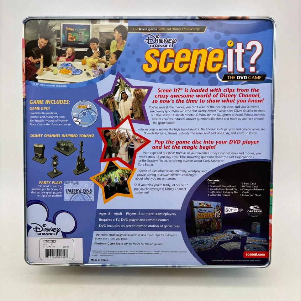 Disney Channel Scene It DVD Game Tin COMPLETE ScreenLife 2008 Movies Trivia - Image 2 of 4