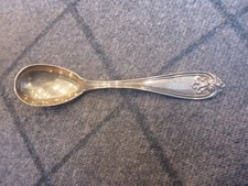 ANTIQUE Coin Silver BABY Spoon With Gold Wash-monogram