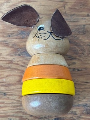 Vintage Holz Stapelhase Kaninchen Spielzeug 5 Stück