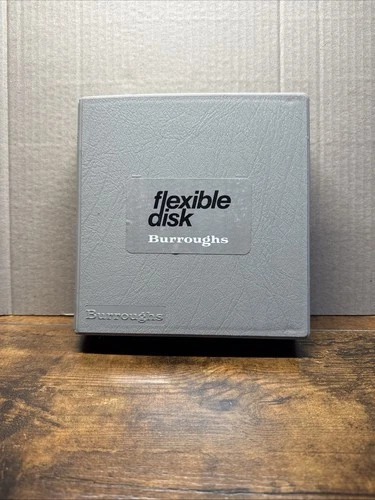 Vintage Burroughs 5.25” Disk Holder Case With 10 Floppy Disks & Labels New?