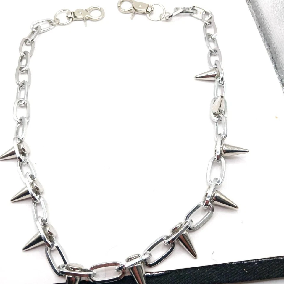 Calça ou corrente carteira gótica cravada camada única 22 polegadas cor prata - Imagem 2 de 4