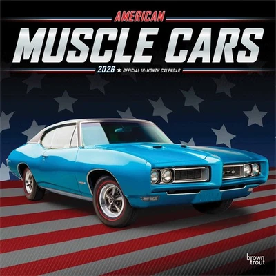 BROWNTROUT PUBLISHERS American Muscle Cars Calendar 2026 - Transport - Month To View
