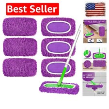 6Pcs Reusable Microfiber Mop Pads Compatible with Sweeper Mop, Replacement We...