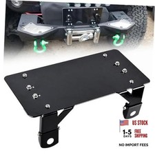 Black Stainless Flip-Up Winch Flip-Up License Plate 8.75" Hawse Fairlead