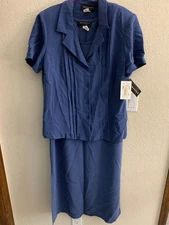 Connected Apparel Blue Tank Dress with Shirt Cover Size 14 NWT