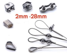 WIRE ROPE CLAMP THIMBLE SIMPLEX DUPLEX 2mm 3mm 4mm-28mm 316 A4 STAINLESS STEEL