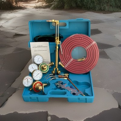 HD Oxygen Acetylene Welding Cutting Outfit Torch Set Victor Type w/Gauges & Hose
