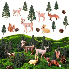 26 Pcs Forest Animal Figures Diorama Kit, Woodland Creatures Toys Hunting Toy...