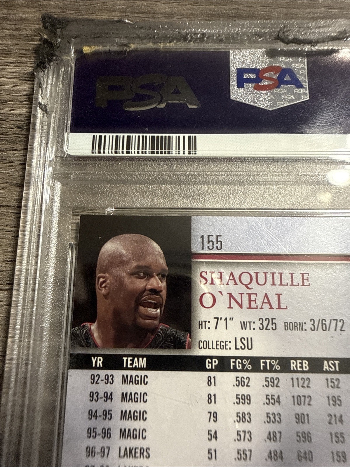2007-08 Upper Deck Championship Court Shaquille O'Neal PSA 10 #155 *Damaged Slab view 13