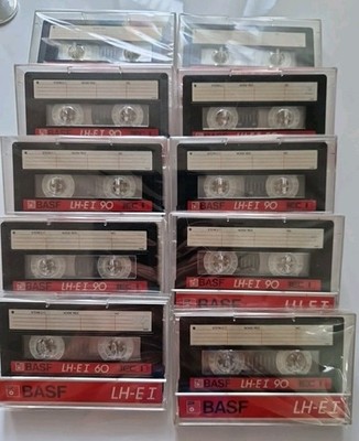 10x  BASF LH-E 90 AudioKassetten/TAPES /In Schutzfolie/ Unbeschriftert. 10 Stk.