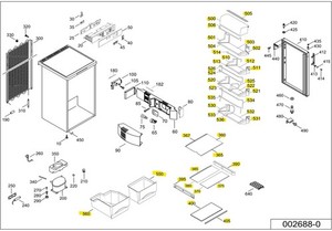 Konvolut Zubehör-/Ersatzteile für Liebherr Kühlschrank Standmodell KTP 1750-20