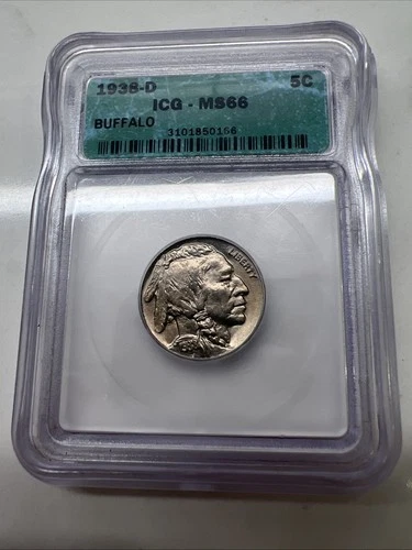 1938 D Buffalo Nickel ICG MS66 5c Coin