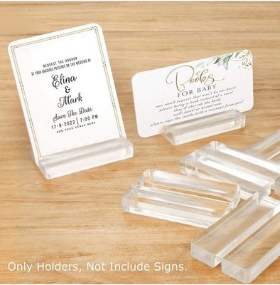 Mutualsing Acrylic Name Card Holder 12 Pack