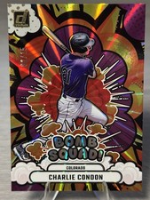 🌋⚾️CHARLIE CONDON 2025 Panini Donruss Bomb Squad! Purple Laser /15 #ROCKIES⚾️🌋