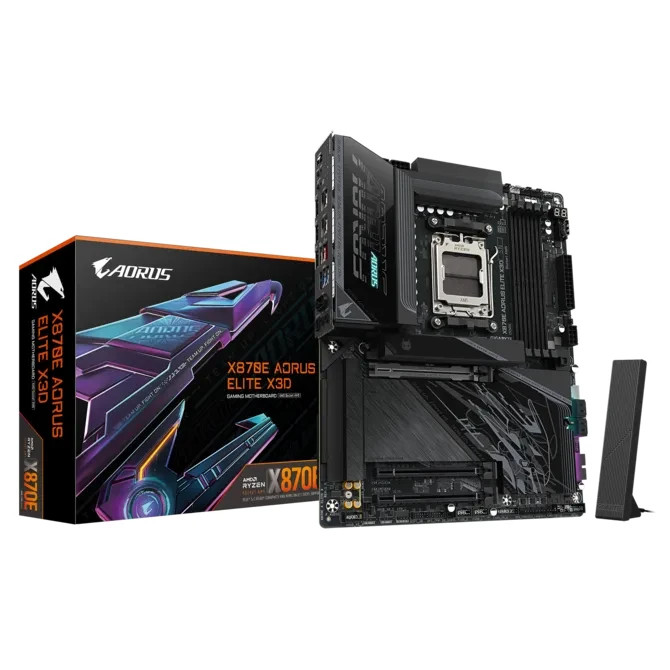 GIGABYTE X870E AORUS ELITE X3D AM5 Motherboard - X3D Turbo, DDR5 9000, PCIe 5.0