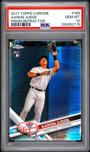 2017 Topps Chrome Prism Refractor #169 Aaron Judge RC PSA 10 Gem Mint