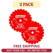 Diablo Framing Circular Saw Blade 6-1/2 in X 24 Tooth , 2 Pack Wood Blades