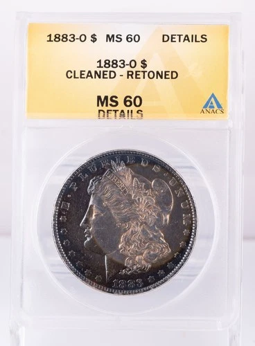 Certified 1883-O Morgan Silver Dollar ANACS MS60 Details Silver $1